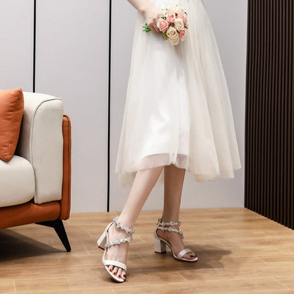 Funki Findz | Shoes | Women's Crystal Silk Wedding Sandals