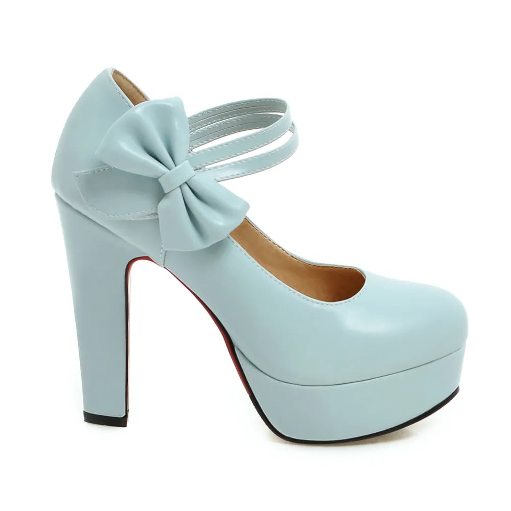 Funki Findz | Shoes | Women's Cute Ankle Bow Wedding Heels