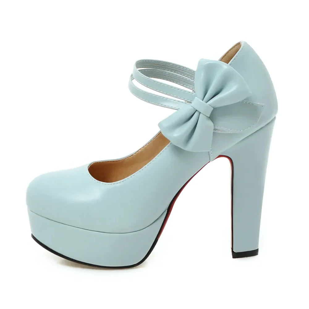 Funki Findz | Shoes | Women's Cute Ankle Bow Wedding Heels