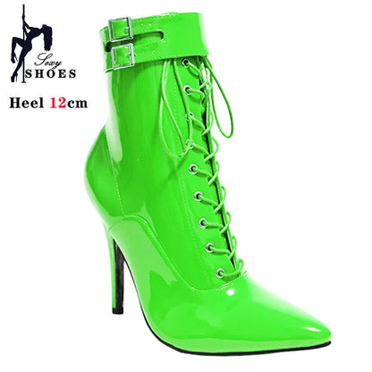 Funki Findz | Boots | Women's Patent Pointed Toe Ankle Boots