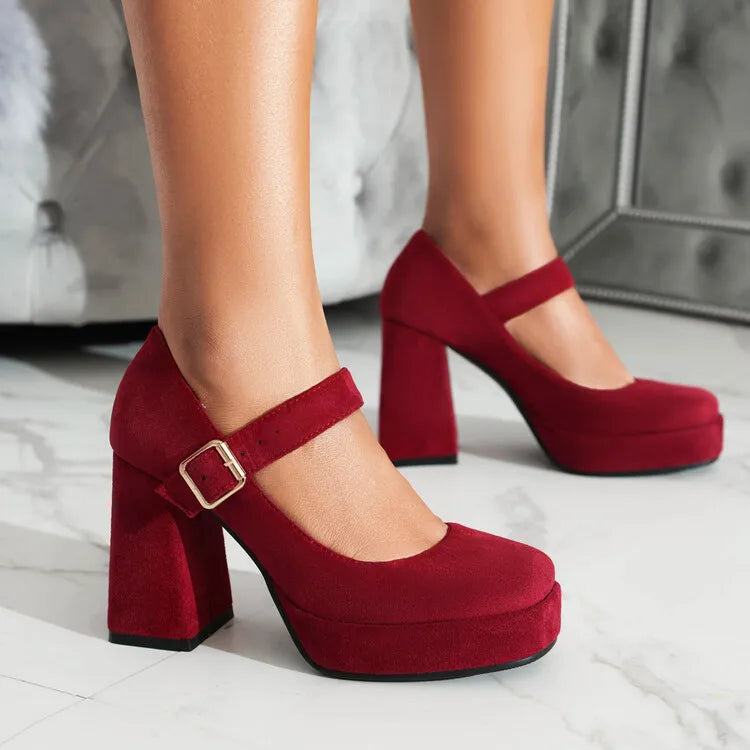 Funki Findz | Shoes | Women's Faux Suede Mary Jane Platforms