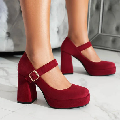 Funki Findz | Shoes | Women's Faux Suede Mary Jane Platforms