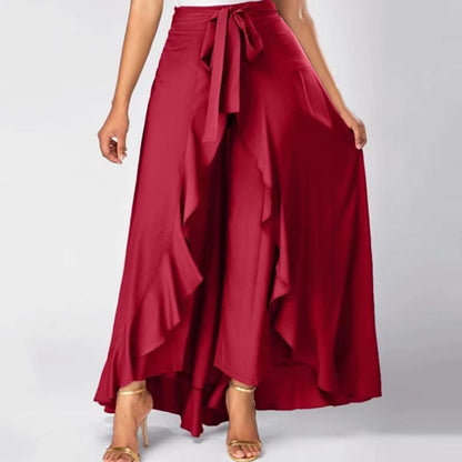 Funki Findz | Skirts | Women's Elegant Long Ruffled Skirt Pants