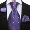 Funki Findz | Neckties | Mens 3Pcs Tie Set Tie Hanky Corsage