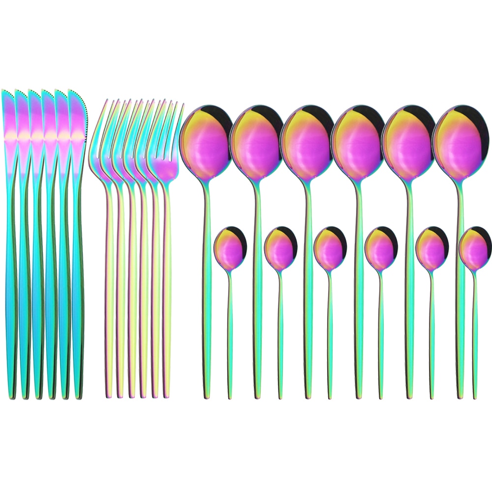 Funki Findz | Cutlery Sets | Gold Stainless Steel Mirror Polish 24 Set