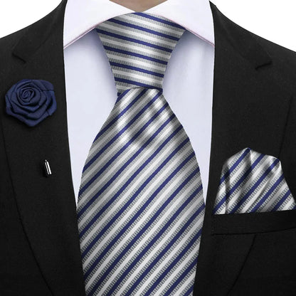 Funki Findz | Neckties | Mens 3Pcs Tie Set | Tie Hanky Corsage