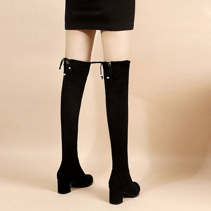 Funki Findz | Boots | Women's Thigh High Block Heel Boots 4|6|8