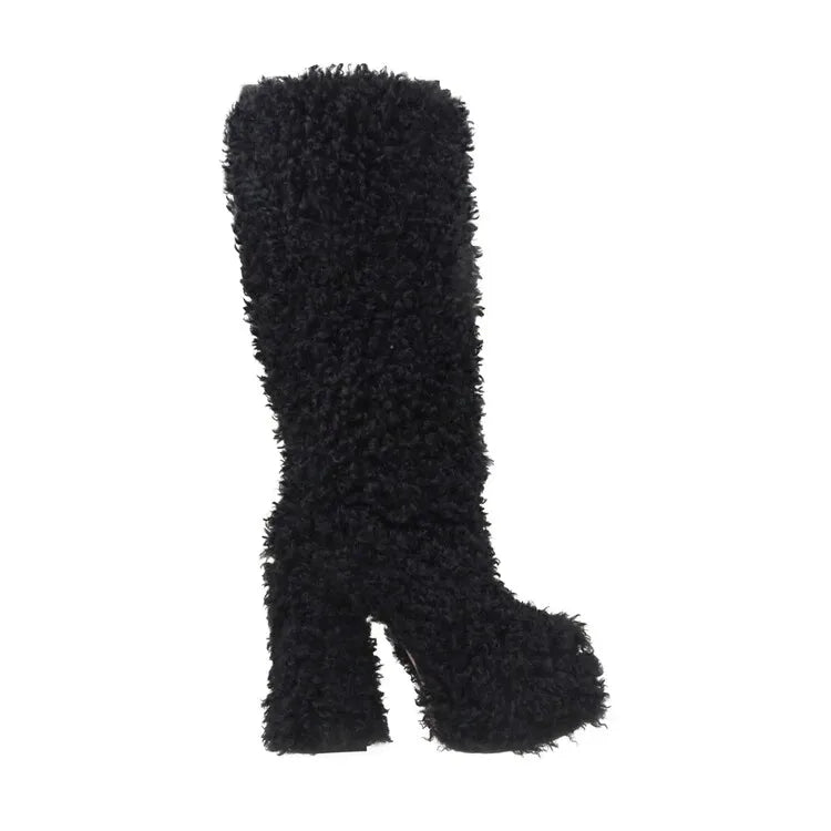 Funki Findz | Boots | Women's Fuzzy Faux Wool Platform Boots
