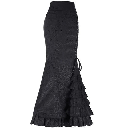 Funki Findz | Skirts | Women's Gothic Vintage Ruffled Long Skirts