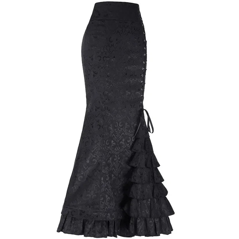 Funki Findz | Skirts | Women's Gothic Vintage Ruffled Long Skirts