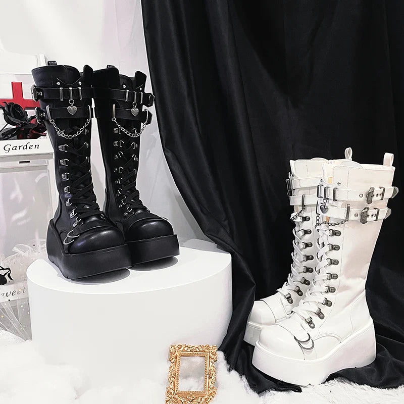 Funki Findz | Boots | Women's Gothic Platform Wedge Boots