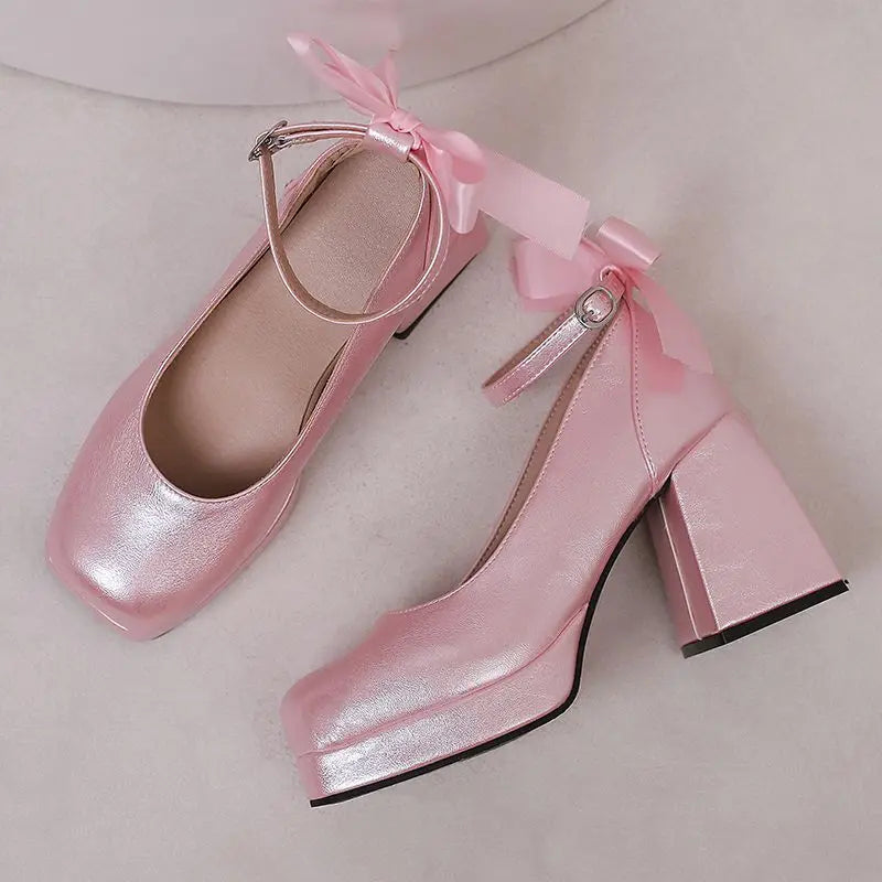 Funki Findz | Shoes | Women's Square Toe Block Heel Platforms