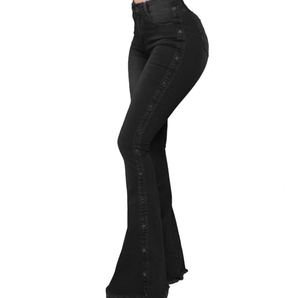 Funki Findz | Pants | Women's Side Button Butt Lift Flared Jeans