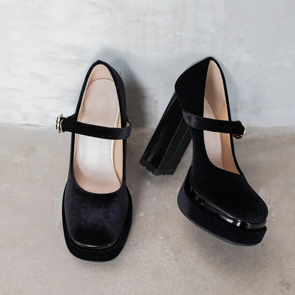 Funki Findz | Shoes | Women's Luxury Velour Mary Jane Pumps