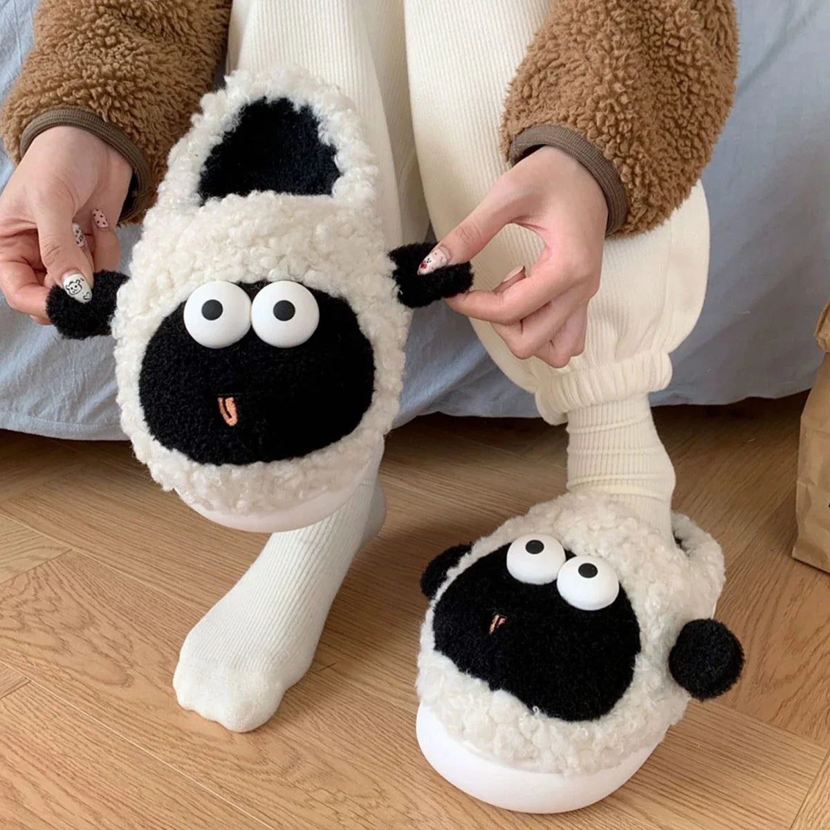 Funki Findz | Shoes | Women's Cute Little Sheep Cotton Slippers
