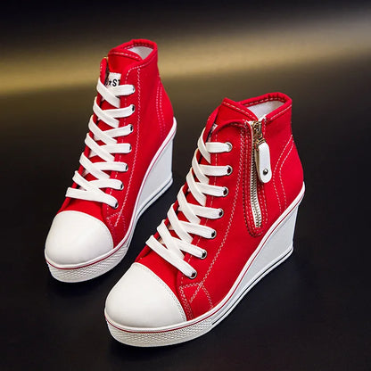 Funki Findz | Boots | Women's High Platform Zipper Sneakers