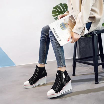 Funki Findz | Boots | Women's High Platform Zipper Sneakers