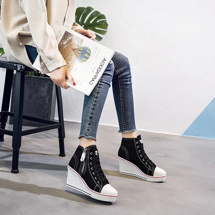 Funki Findz | Boots | Women's High Platform Zipper Sneakers