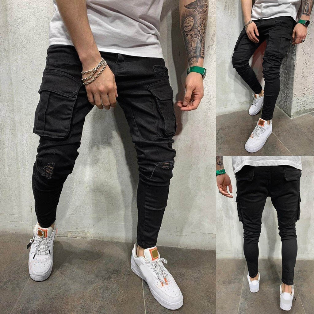 Funki Findz | Pants | Men's Stretch Slim Fit Cargo Skinny Jeans