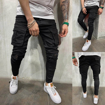 Funki Findz | Pants | Men's Stretch Slim Fit Cargo Skinny Jeans