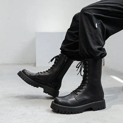 Funki Findz | Boots | Men's Lace Up Mid-Calf Biker Boots