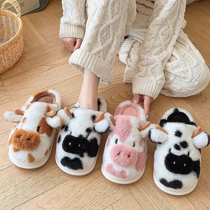 Funki Findz | Shoes | Women's Warm Cartoon Cow Slippers
