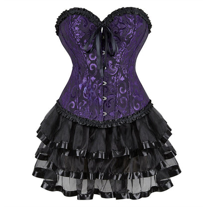 Funki Findz | Dresses | Women's Victorian Corset Dress 2Pcs Set