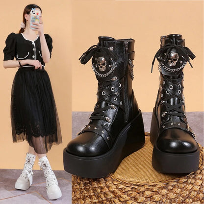 Funki Findz | Boots | Women's Multi Strap Gothic Platform Boots