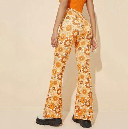 Funki Findz | Pants | Women's Boho Floral Hippie Flared Pants