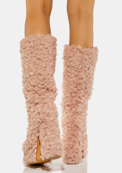 Funki Findz | Boots | Women's Knee-High Fuzzy Platform Boots