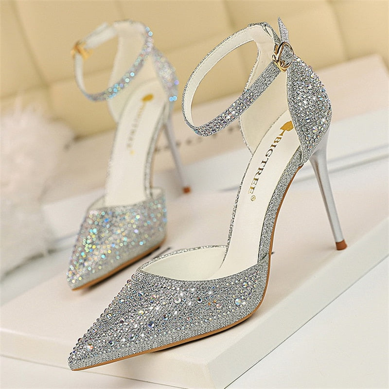 Funki Findz | Shoes | Women's Shiny Rhinestone Designer Heels