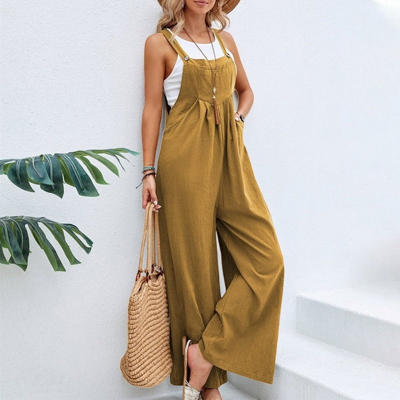Funki Findz | Pants | Women's Casual Wide Leg Pantsuit Overalls