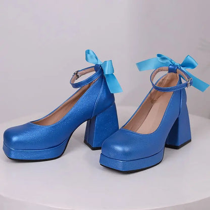 Funki Findz | Shoes | Women's Square Toe Block Heel Platforms