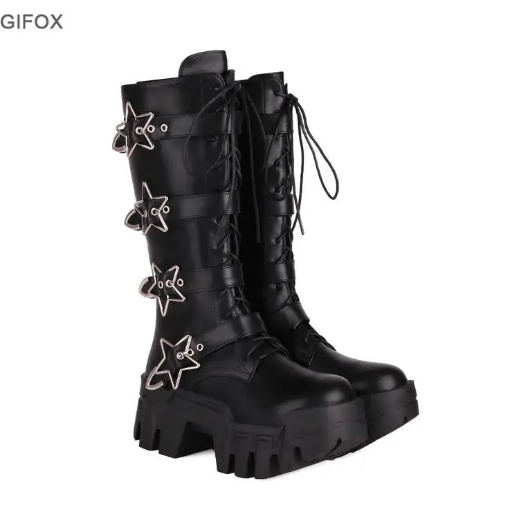 Funki Findz | Boots | Women's Platform Over Knee Lace Up Boot