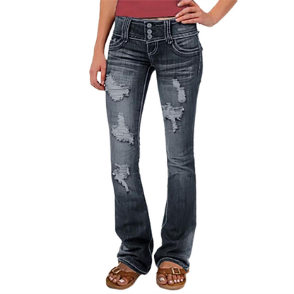 Funki Findz | Pants | Women's Ripped Low Rise Bootcut Jeans