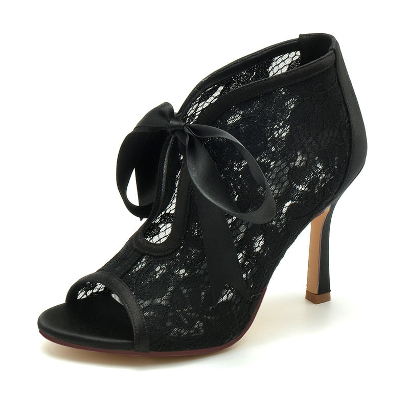 Funki Findz | Shoes | Women's Floral Lace Satin Tie Bridal Shoes