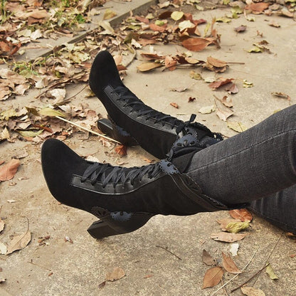 Funki Findz | Boots | Women's Steampunk Lace Top Granny Boot