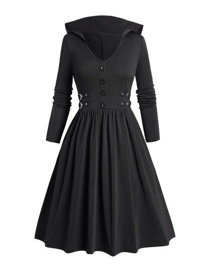 Funki Findz | Dresses | Women's Dark Gothic Hooded Dress