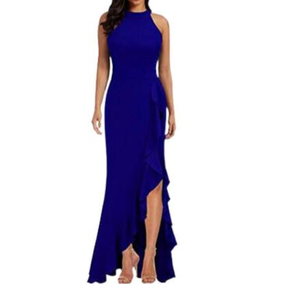 Funki Findz | Dresses | Women's High Split Ruffled Hem Long Dress