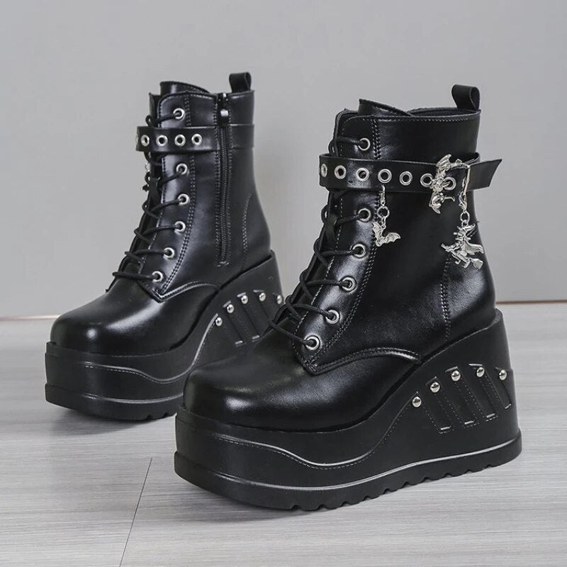Funki Findz | Boots | Women's Punk Chunky Platform Creepers