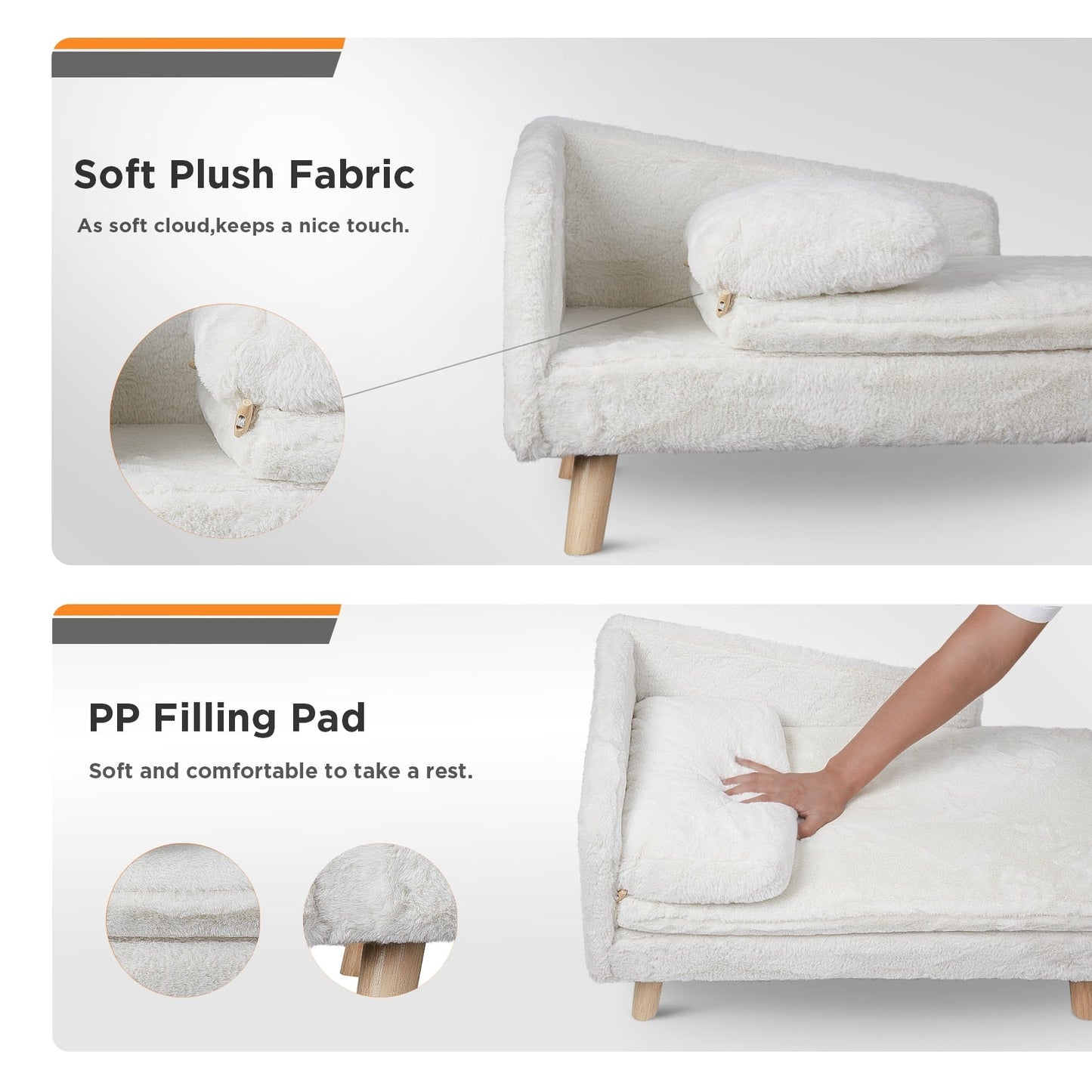 Funki Findz | Pet Beds | Luxury Dog Cat Raised Chaise Lounge