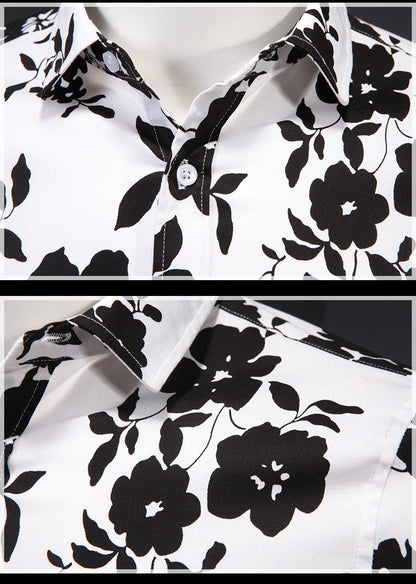 Funki Findz | Shirts | Men's Floral Print Long Sleeved Dress Shirt