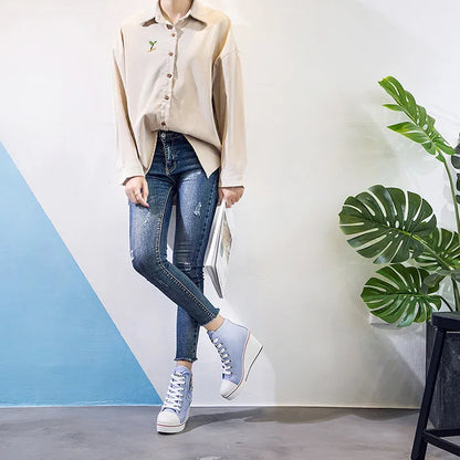 Funki Findz | Boots | Women's High Platform Zipper Sneakers