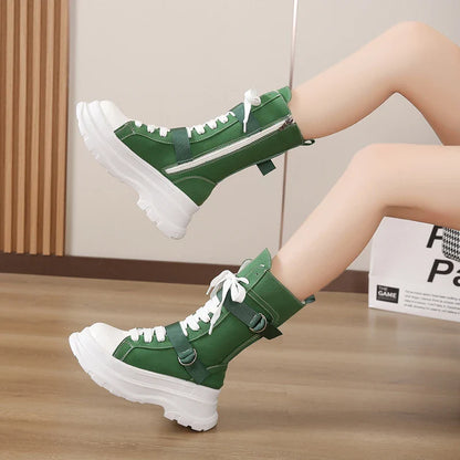 Funki Findz | Boots | Women's Canvas Chunky Platform Boots