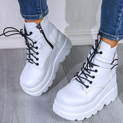 Funki Findz | Boots | Women's High Platform Buckle Ankle Boots