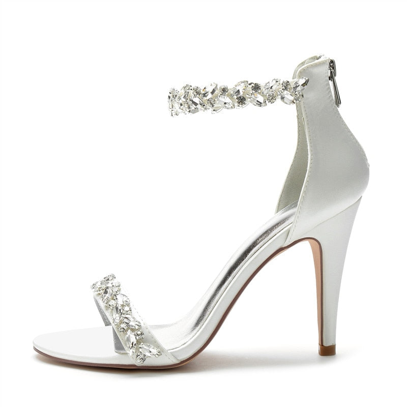 Funki Findz | Shoes | Women's Crystal Strap Satin Prom Stilettos