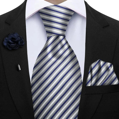 Funki Findz | Neckties | Mens 3Pcs Tie Set | Tie Hanky Corsage