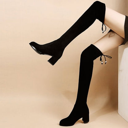 Funki Findz | Boots | Women's Thigh High Block Heel Boots 4|6|8