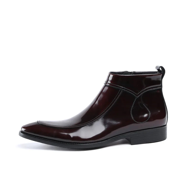Funki Findz | Boots | Men's Leather Patent Formal Dress Boots