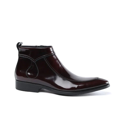 Funki Findz | Boots | Men's Leather Patent Formal Dress Boots